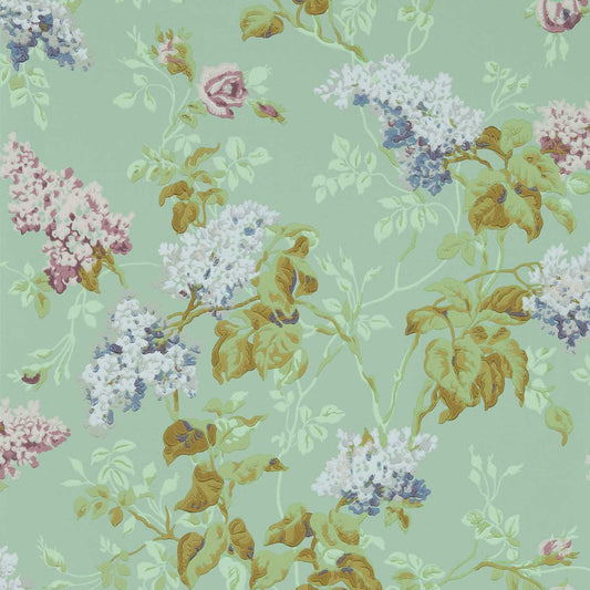 Sommerville Wallpaper - Mint/Plum - DOSW217049 - Sanderson