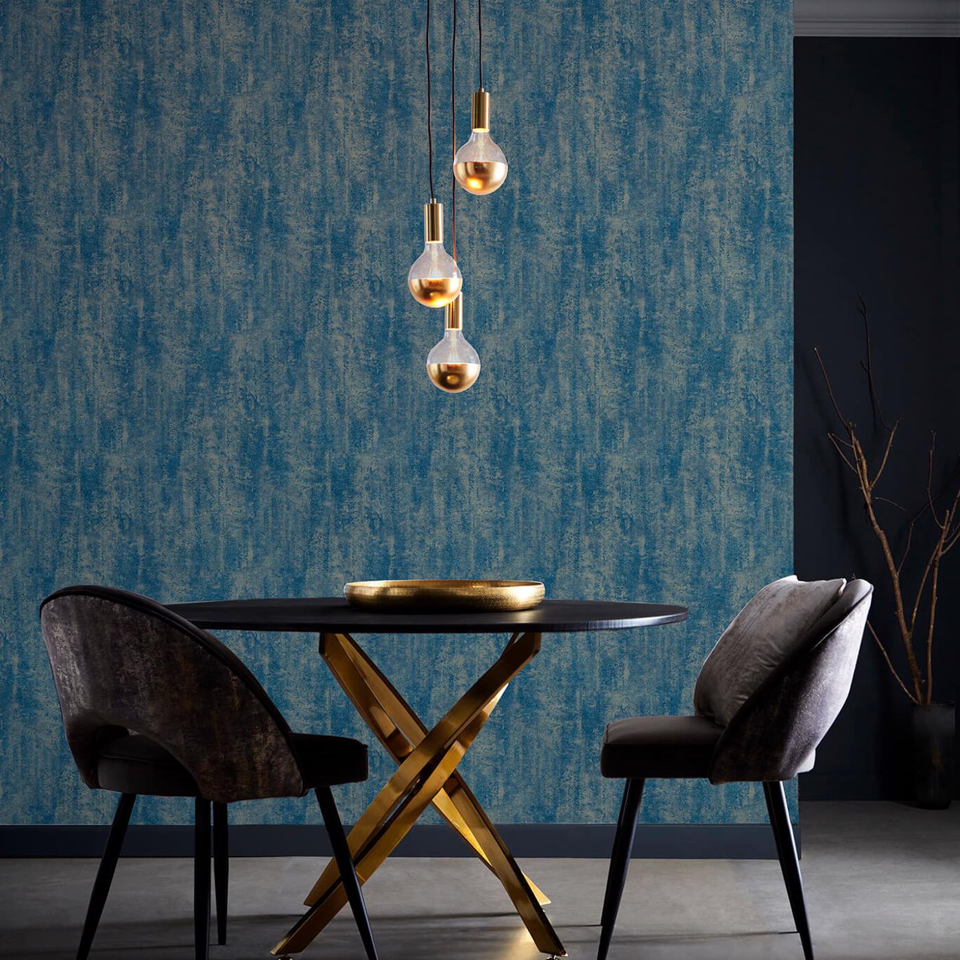 Sontuoso Wallpaper - Midnight - Clarke & Clarke - W0169/02 - Premier Wallcovering