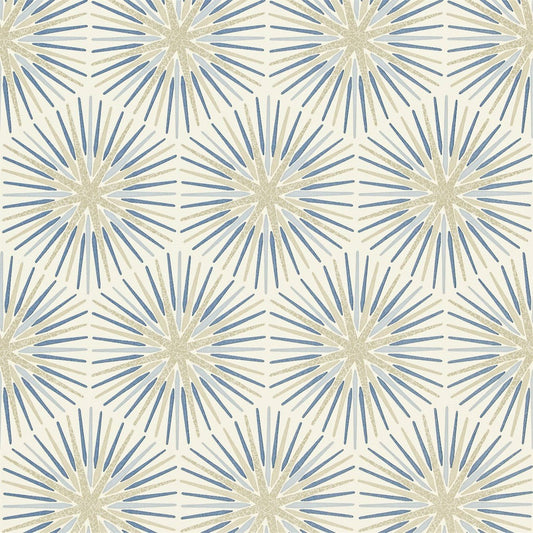 Spark Wallpaper - Sapphire - ZQUA310993 - Zoffany - Morris Wallpaper