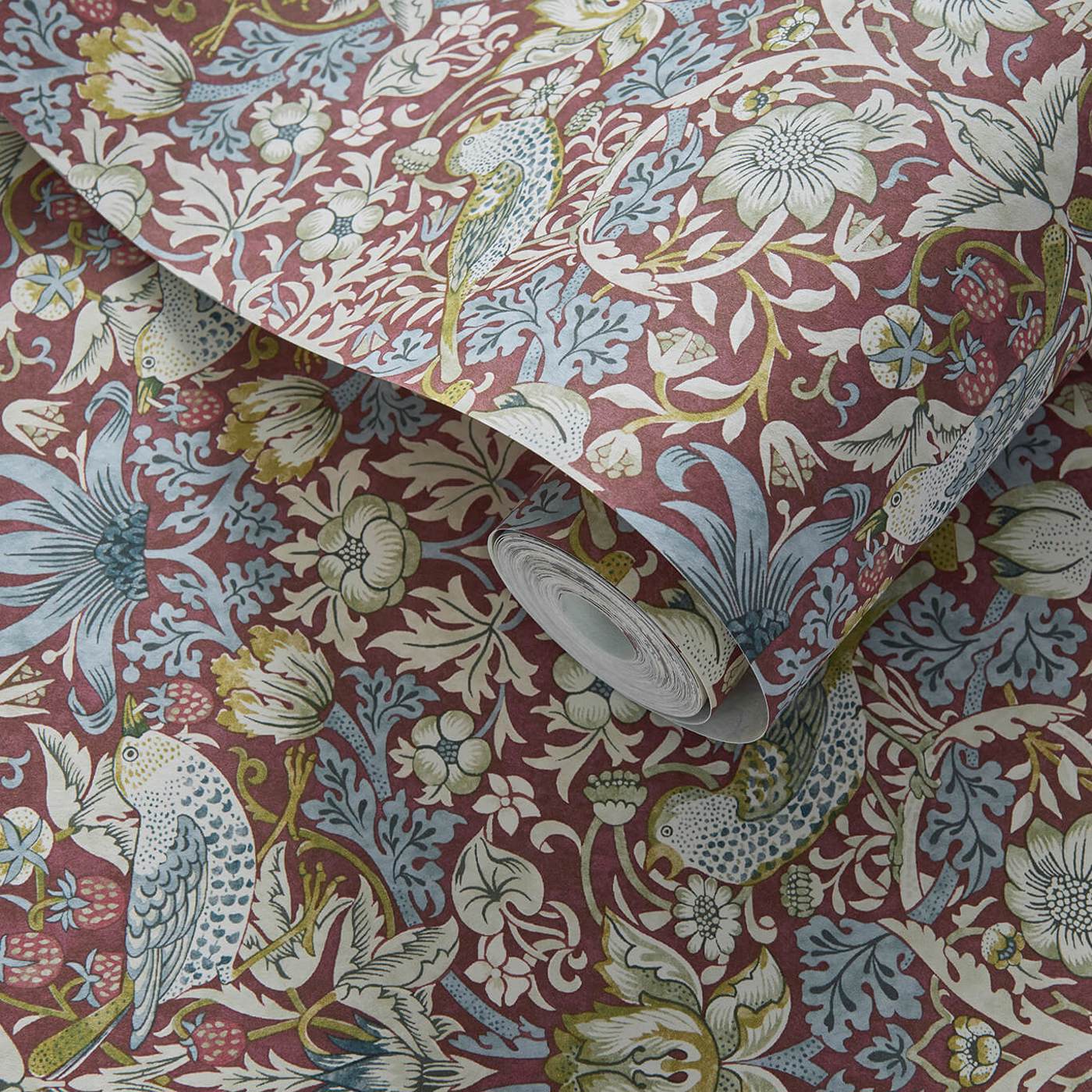 Strawberry Thief Wallpaper - Plum - Clarke & Clarke - W0171/04 - Premier Wallcovering