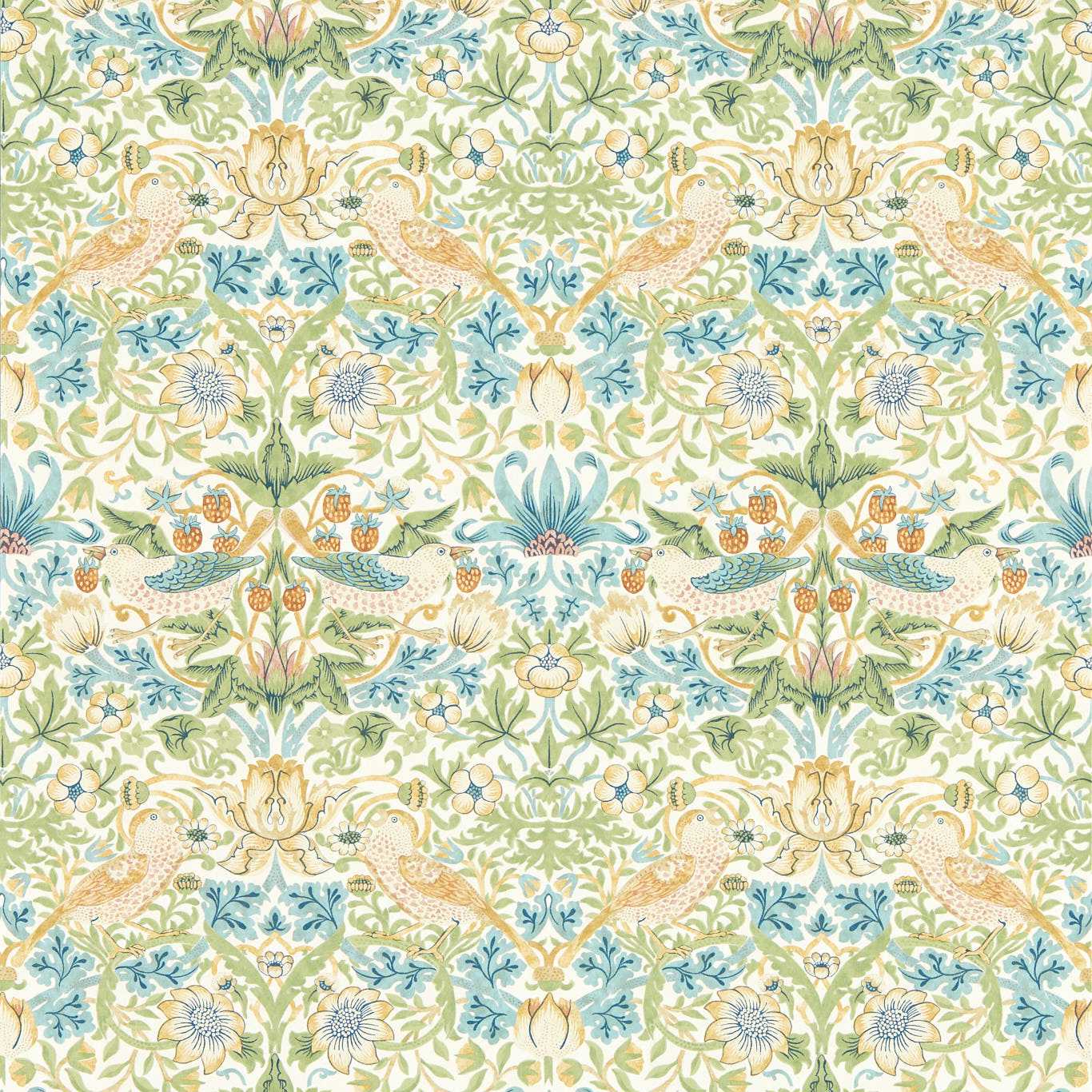 Strawberry Thief Wallpaper - Apple/Blush - Clarke & Clarke - W0171/01 - Premier Wallcovering