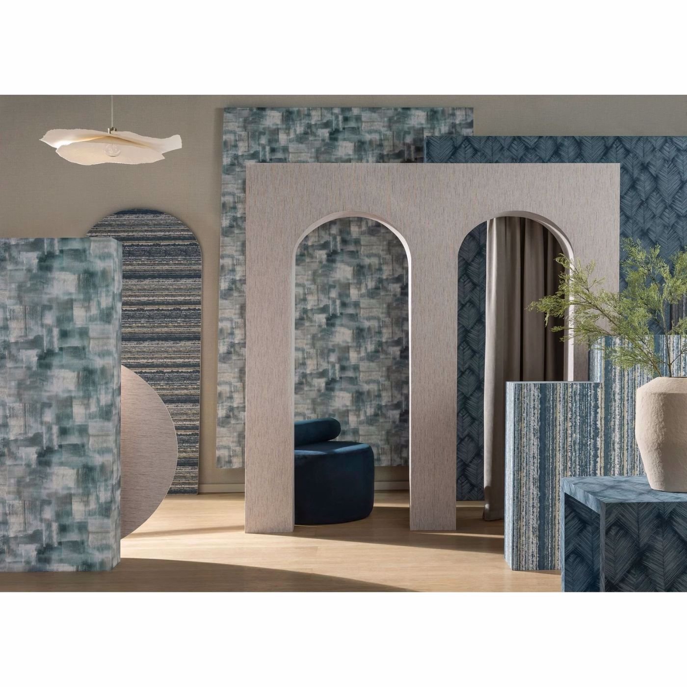 Striatus Wallpaper - Midnight - Clarke & Clarke - W0211/02 - Premier Wallcovering