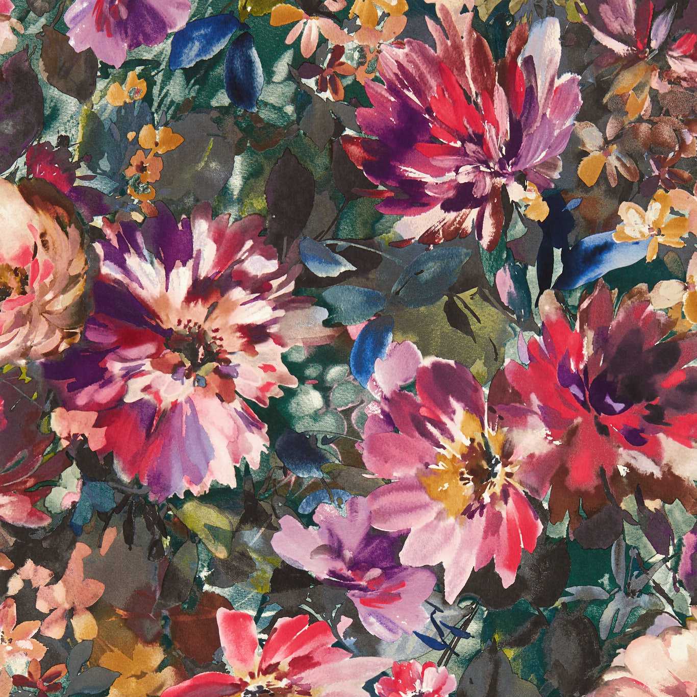 Tahiti Wallpaper - Amethyst/Emerald - Clarke & Clarke - W0145/01 - Premier Wallcovering
