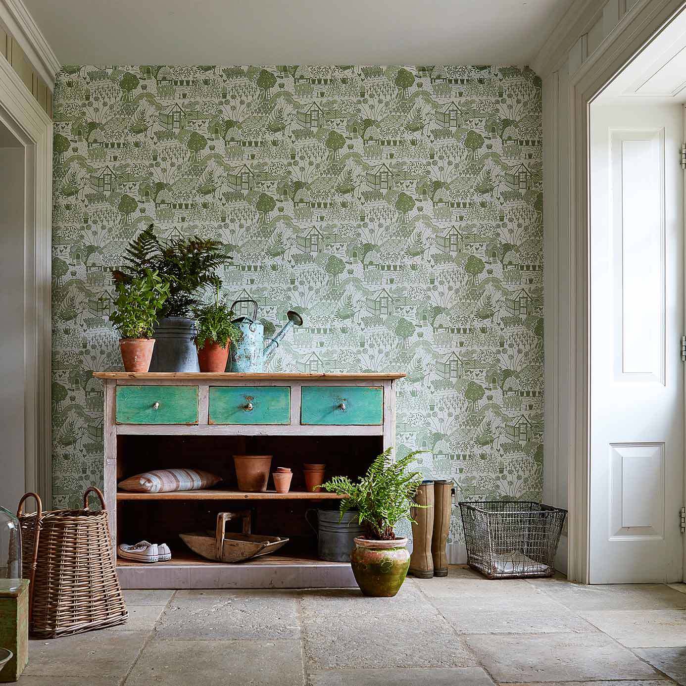 The Allotment Wallpaper - Fennel - Sanderson - DHPO216351