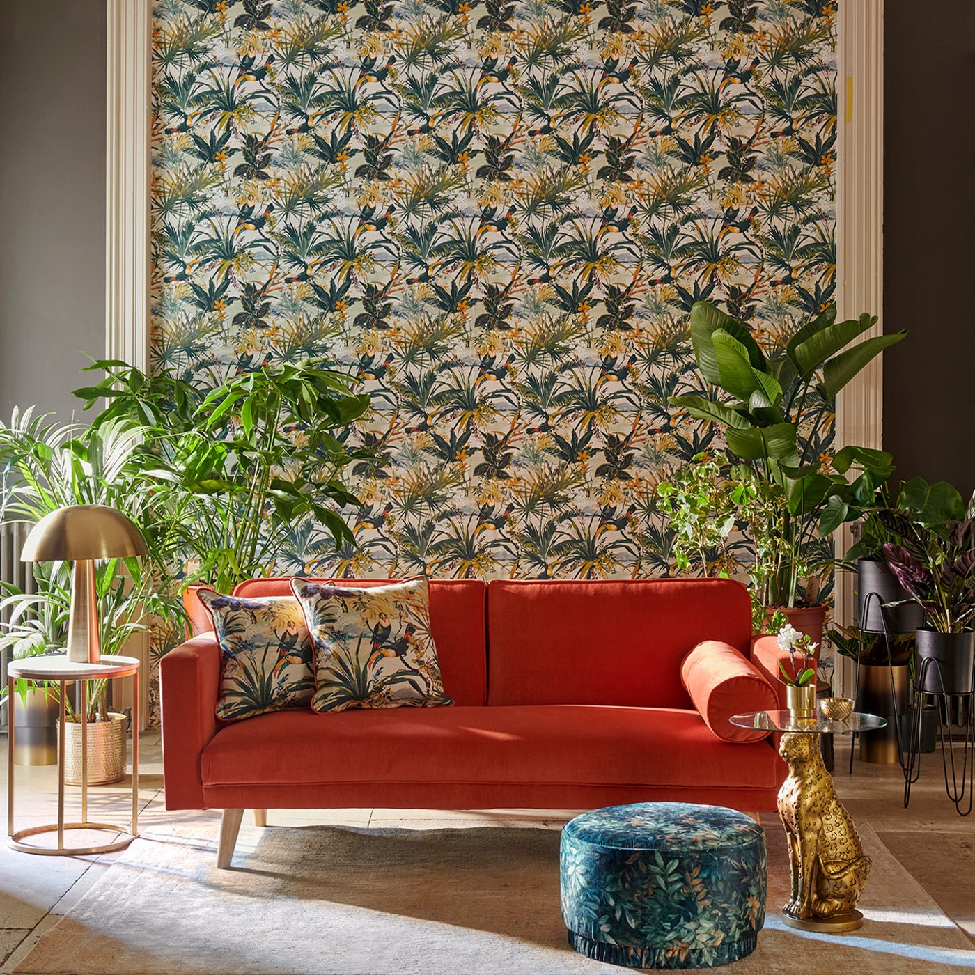 Toucan Wallpaper - Antique - Clarke & Clarke - W0146/01 - Premier Wallcovering