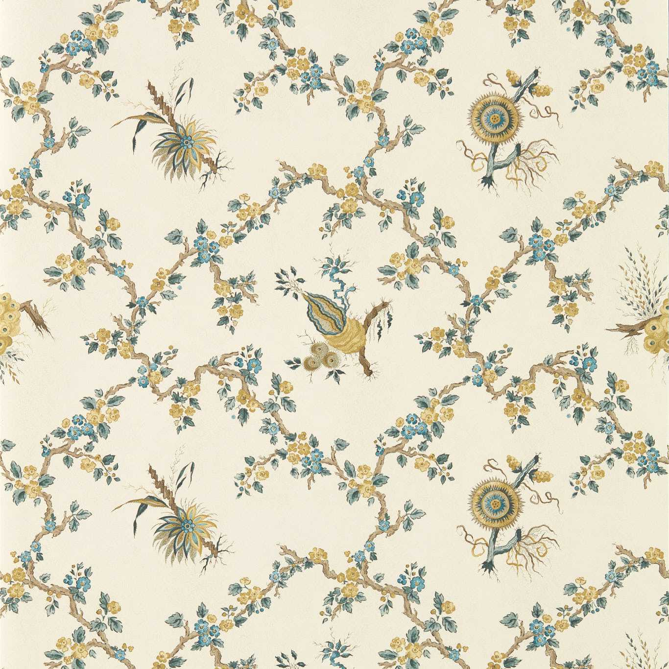 Trelliage Wallpaper - Chamomile/Chalk - DGDW217319 - Sanderson