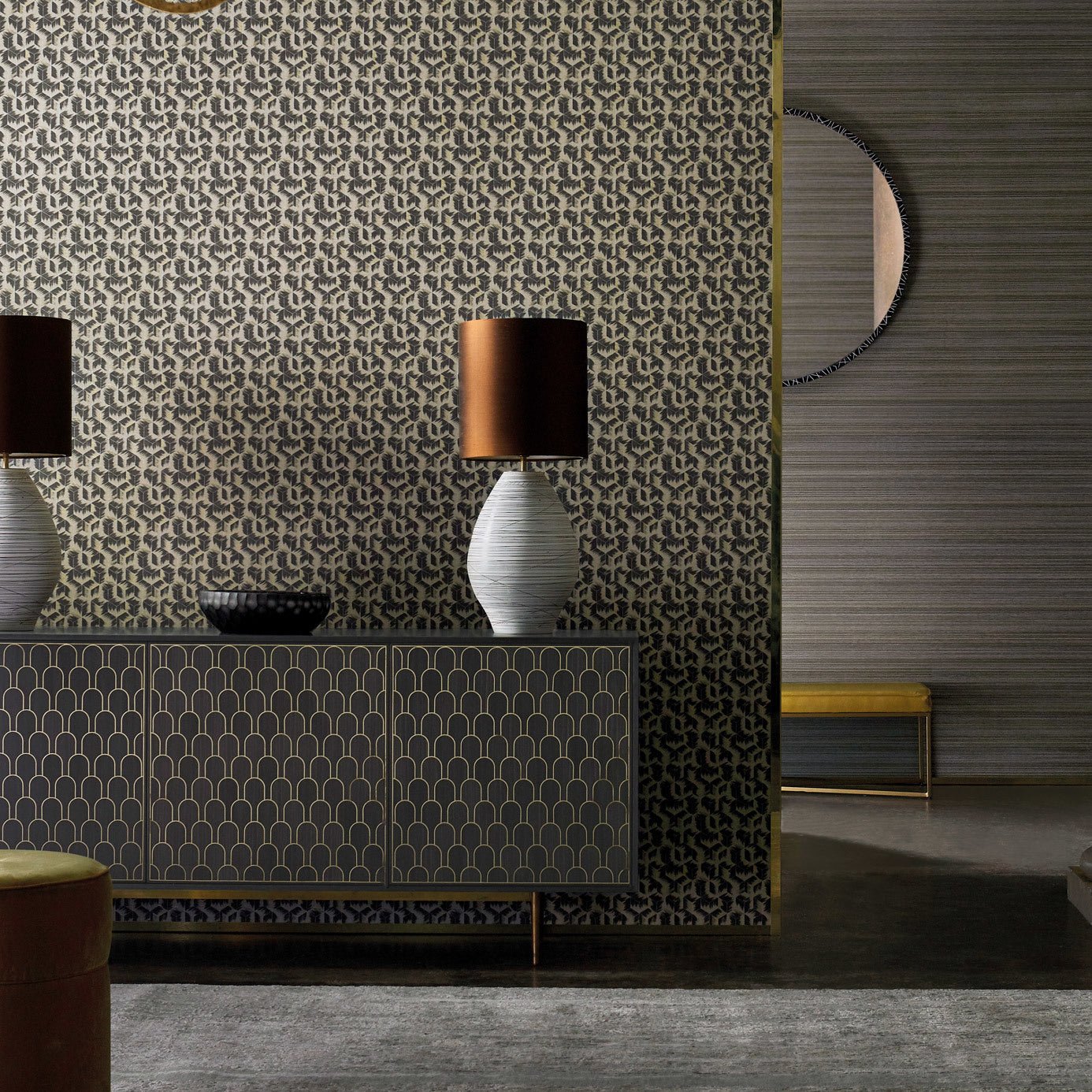 Tumbling Blocks Wallpaper - Empire Grey - ZRHW312891 - Zoffany - Morris Wallpaper