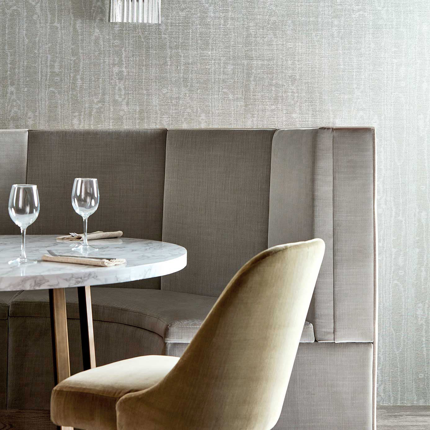 Watered Silk Wallpaper - Bone Black - ZRHW312911 - Zoffany - Morris Wallpaper