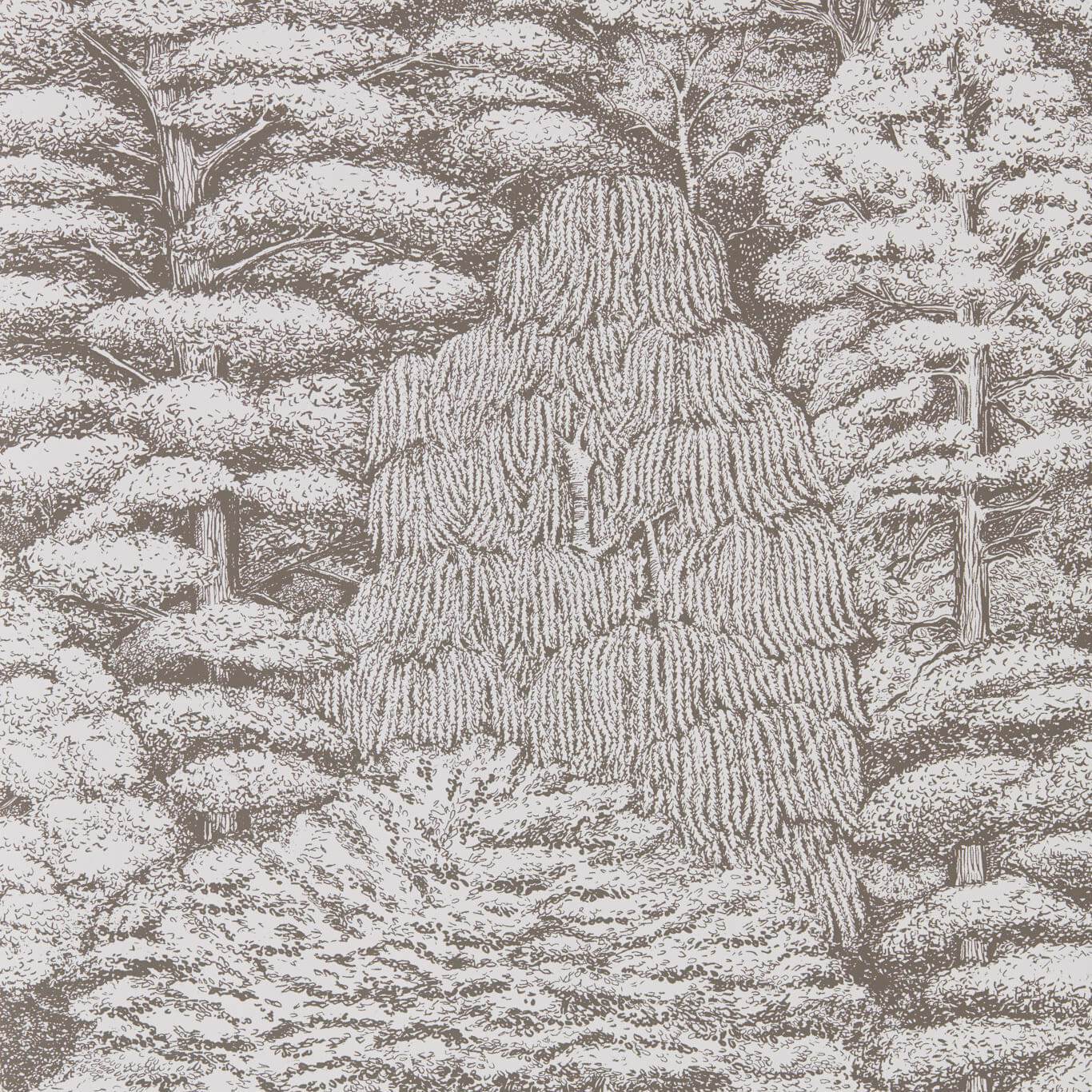 Woodland Toile Wallpaper - Ivory/Charcoal - DWOW215716 - Sanderson