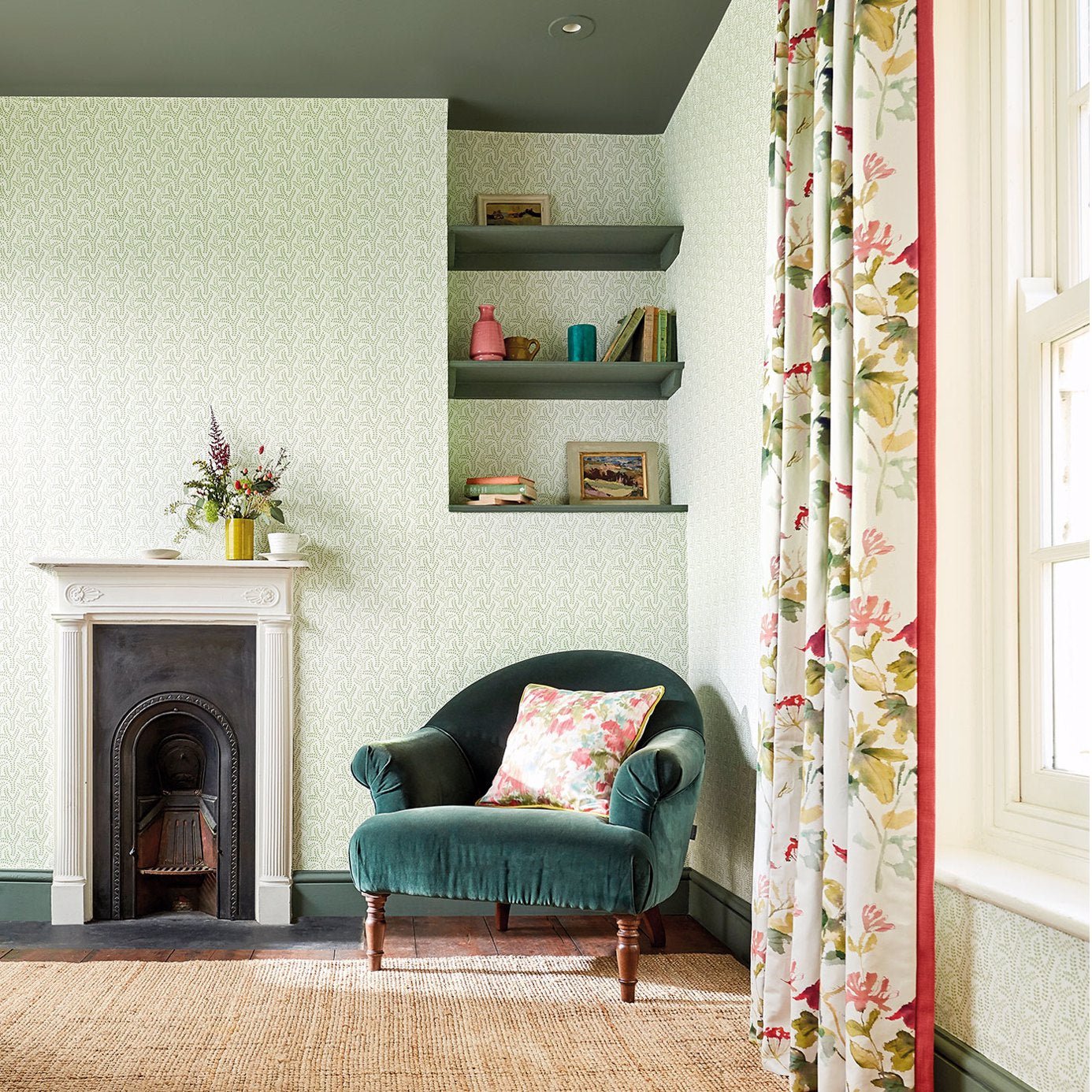 Yarton Wallpaper - Cornflower Blue - Sanderson - DLMW216886